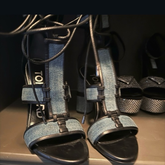 Tom Ford Women's Blue Strappy Heels - Picture 3 of 3